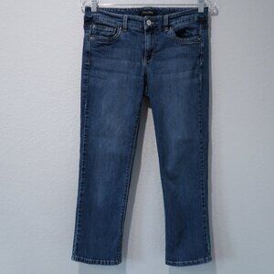 White House Black Market Womens Blanc Crop Leg Jeans Denim Blue Mid Rise Pants 6